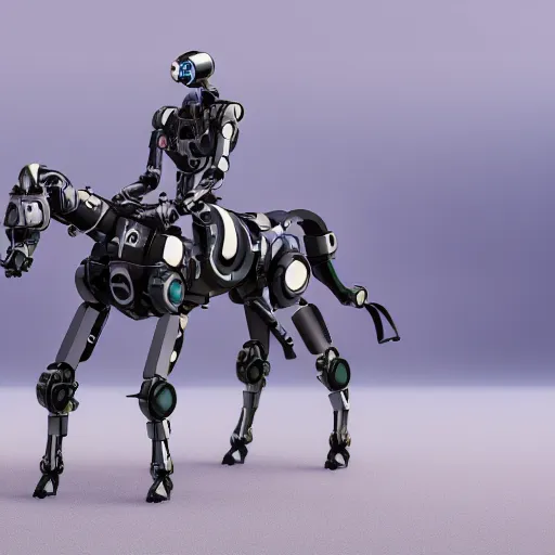 Prompt: a robot similar to a horse, octane render, photorealistic, octane render