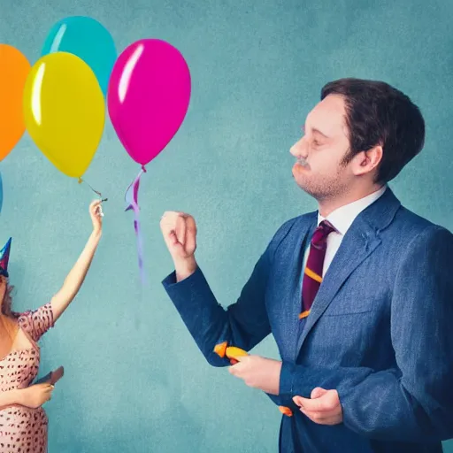 Image similar to photo of a french avocat with birthday balloons