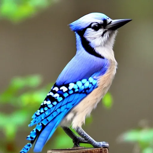 Prompt: bluejay standing next to a soda bottle