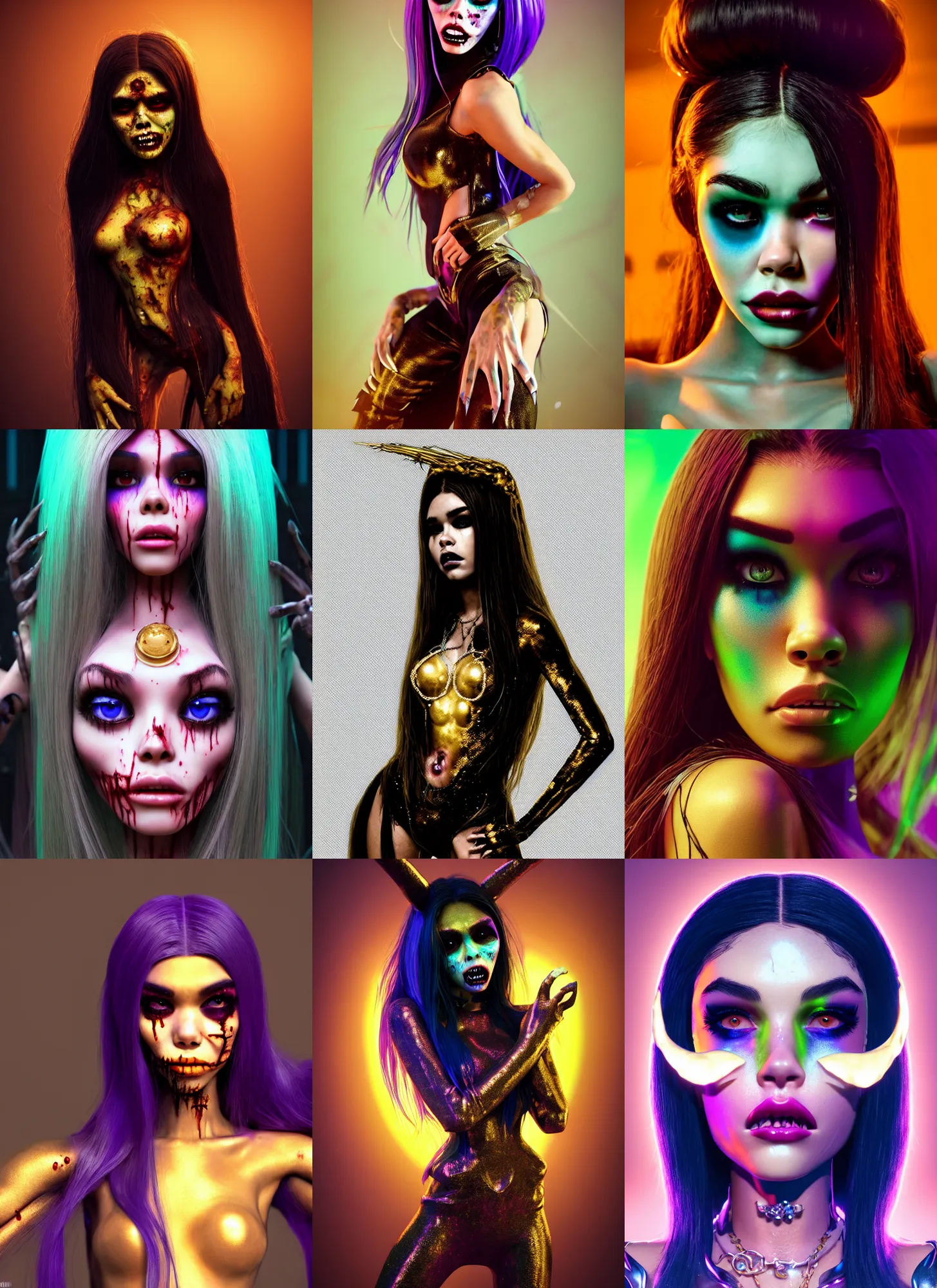 Prompt: madison beer as edm zombie woman | jewelry | glamorous oily soft polished rich alluring ornate modern | weta disney pixar movie still photo | hi - fructose, sci fi fantasy, golden ratio, smooth, octane render, sharp focus, artstation, concept art | beeple, rhads, rutkowski, artgerm, mucha, wlop, loish |