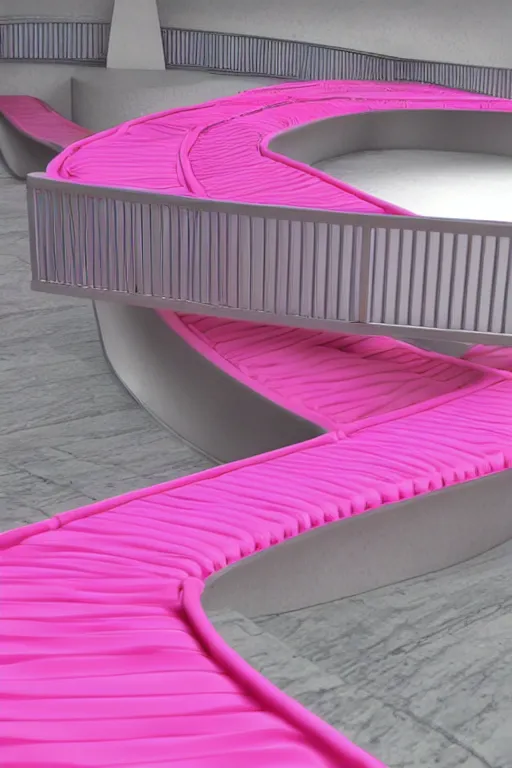 Image similar to conveyor belt transporting pink diapers, fantasy, magic, 4 k, ultra realistic, photorealism, detailed