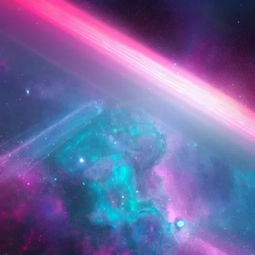 Prompt: giant judge scale floating in space with pink-light blueish galaxy behind it, 4k detailed, digital art