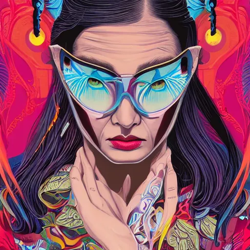 Image similar to Tristan Eaton, victo ngai, artgerm, Lofi dragon lady portrait