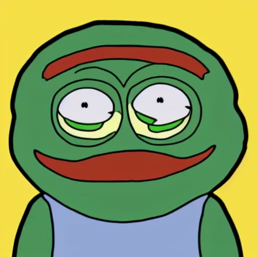 Image similar to pepe the frog, screenshot from rick and morty, cartoon illustration