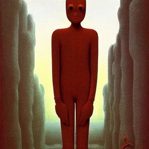 Image similar to gumby ( 1 9 5 3 ) by beksinski and tristan eaton, dark neon trimmed beautiful dystopian digital art