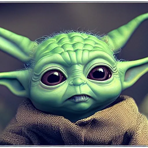 Prompt: baby yoda, portrait, realistic, high definition, very detailed, extremely high detail, photo realistic, symmetrical, unreal engine 5