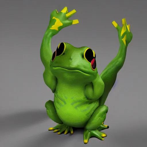 Prompt: pikachu frog monster cinematic, realistic, high detail