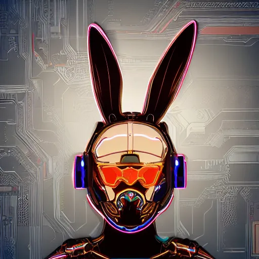 Prompt: [ bunny app icon ]!, cyberpunk style, intricate, detailed, trending on artstation