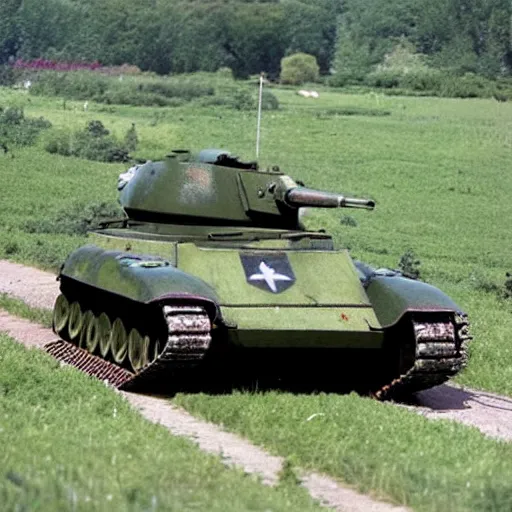 Prompt: panzer detruit par un t - 3 4