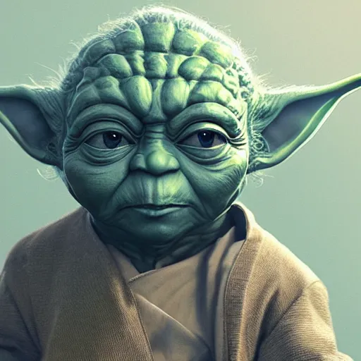 Prompt: middle-aged yoda floating, au naturel, hyper detailed, digital art, trending on artstation, cinematic lighting, studio quality, smooth render, unreal engine 5 rendered, octane rendered, art style by klimt and nixeu and ian sprigger and wlop and krenz cushart