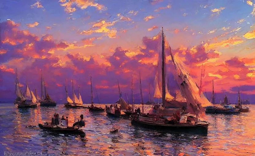 Prompt: “King’s Landing at sunset. By Konstantin Razumov, highly detailed”