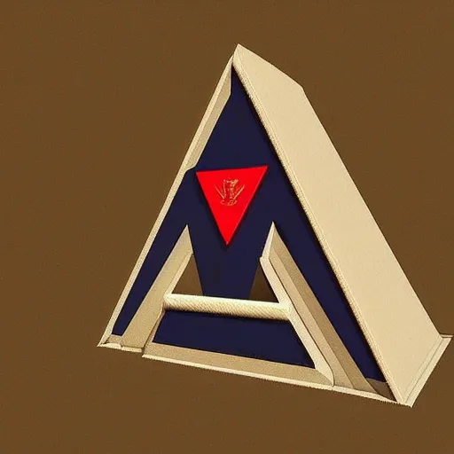 Image similar to concept art, highly - polygonal, oldschool 8 0 s pyramid!!! triangular!!! cardboard!!! soviet ussr milk pack, blue, red and white, in game pathologic 2, unreal engine,