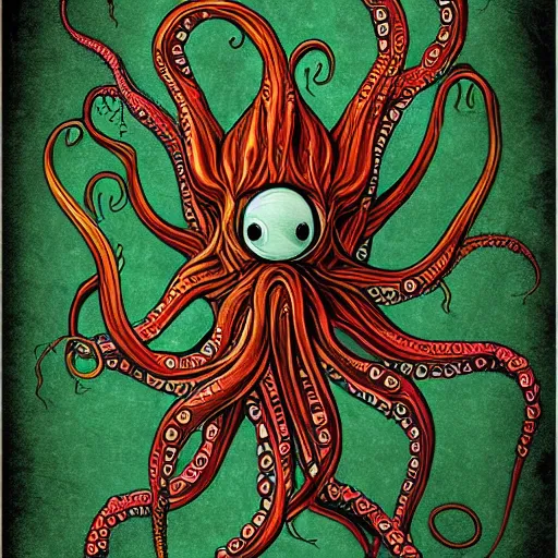 Image similar to Tentacles, Octopus, Cthulhu, digital art