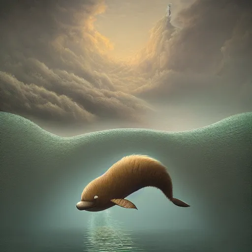 Prompt: gediminas pranckevicius, fuzzy tiger dolphin,