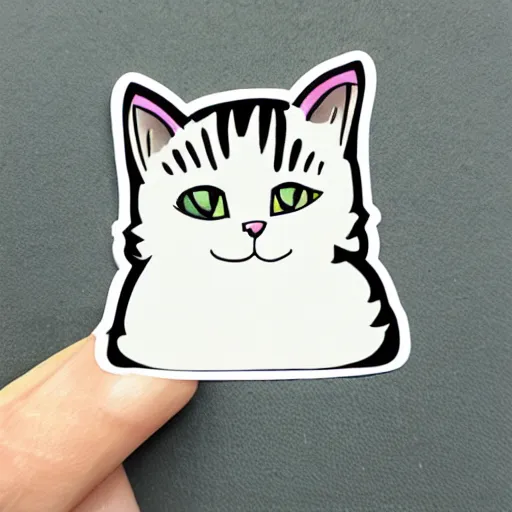 Image similar to surprised cat sticker illustration