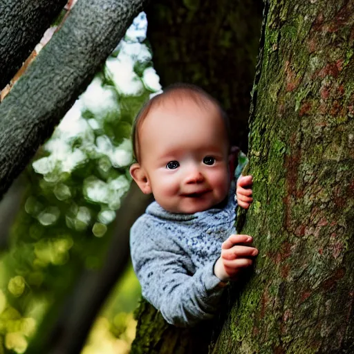 Image similar to baby on a tree, photorealistic, detailed