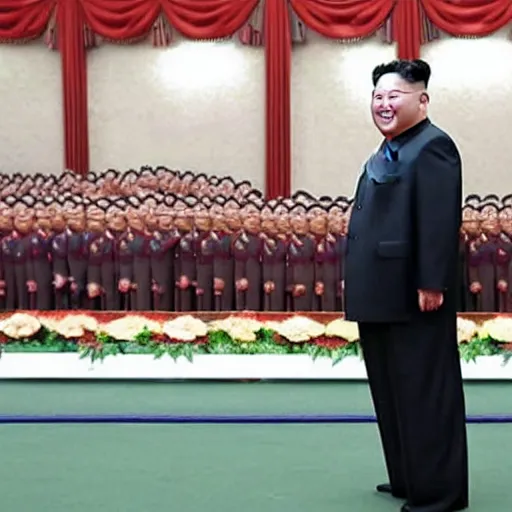 Image similar to Kim Jong Un does Push ups with one hand