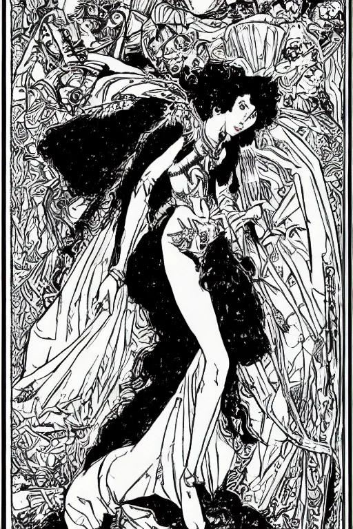 Prompt: the goblin queen by ambrose beardsley