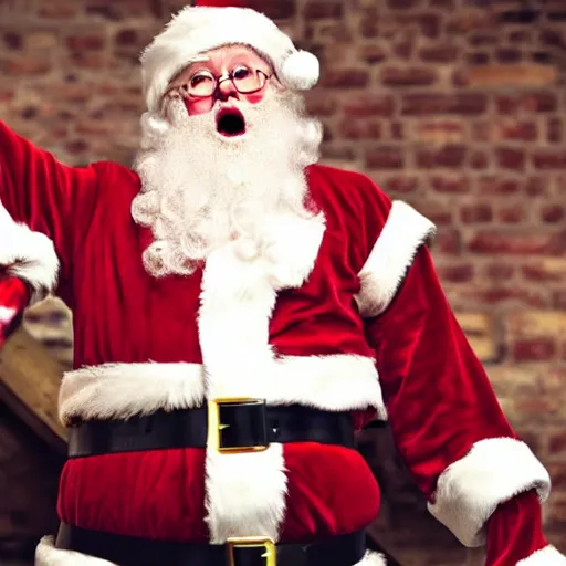 Image similar to santa screaming