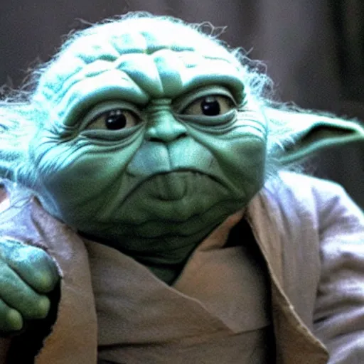 Image similar to furious angry evil big huge yoda