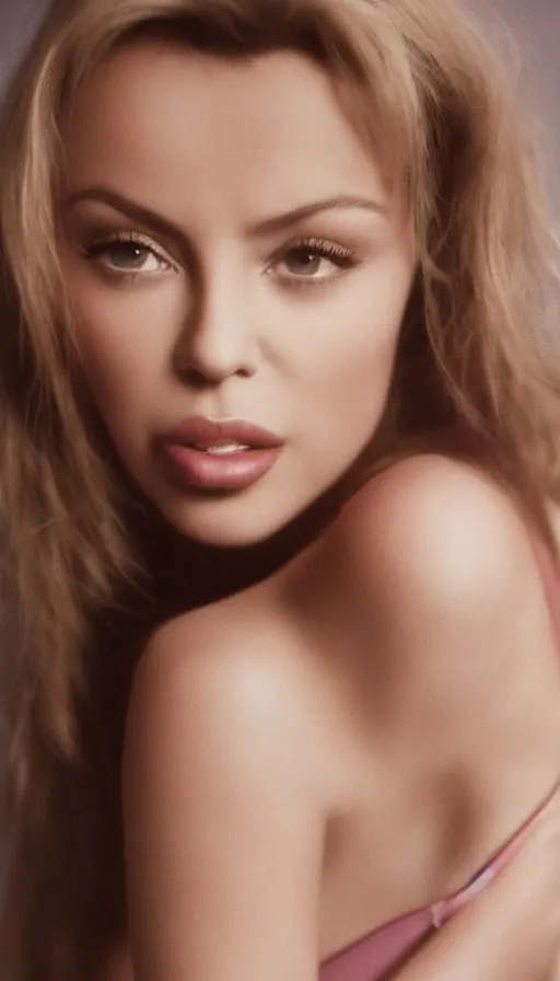 Image similar to young kylie minogue in a bikini. soft lighting. glamorous. sophisticated. studio photography. depth of field. trending on artstation. cinematic. photorealistic. bokeh.
