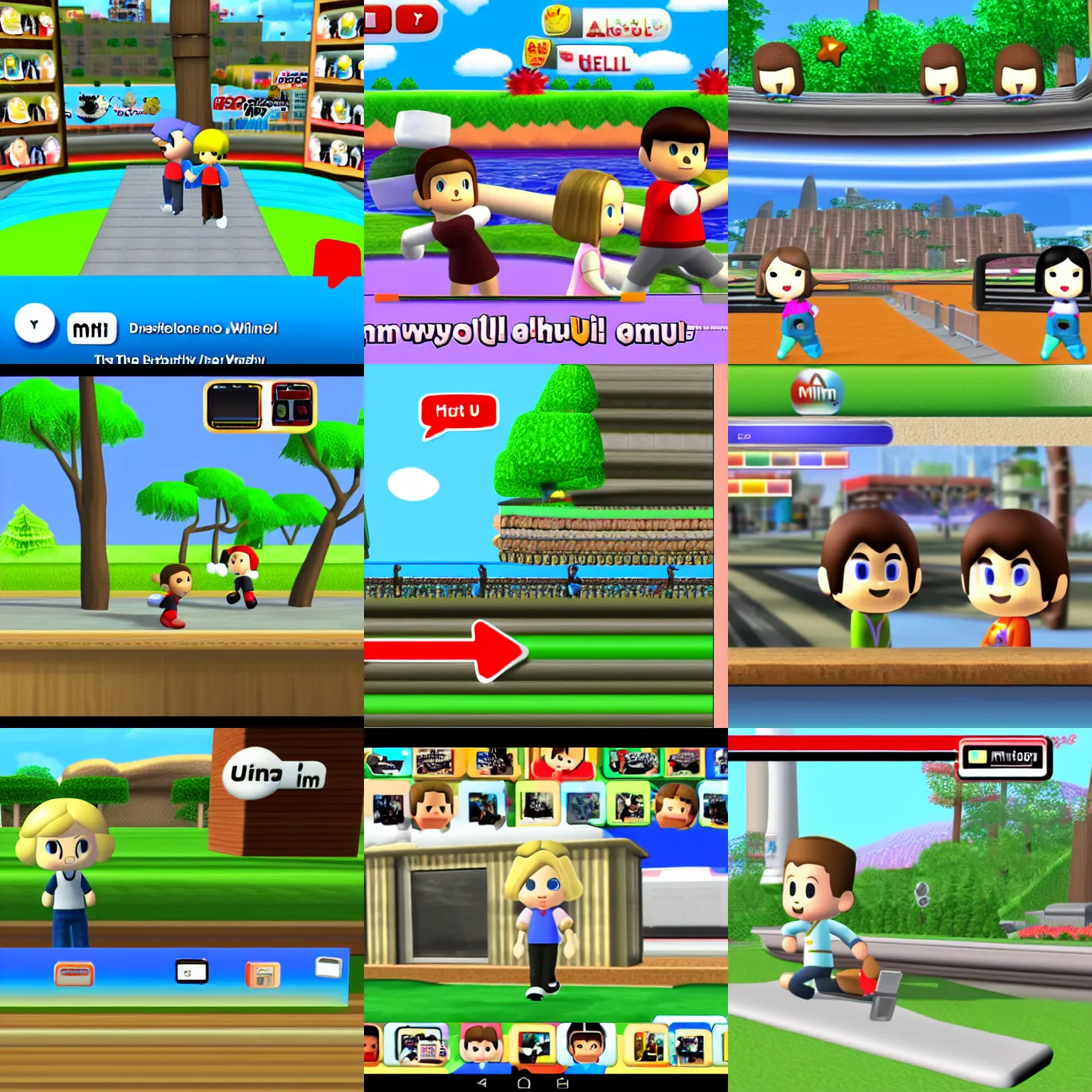 Prompt: A screenshot of the Mii Channel on the Nintendo Wii