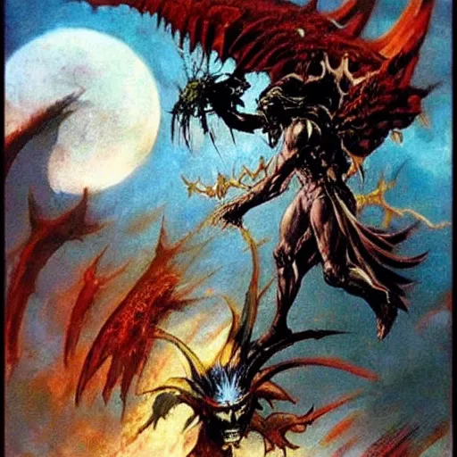Prompt: winged demon by Frank Frazetta,fantasy artwork,bold,striking,masterpiece!!!!!!!!!!!!!!!!!!!