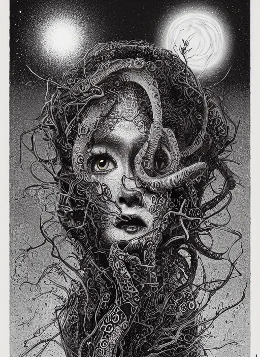 Image similar to Squid goddess painting by Dan Hillier, trending on artstation, artstationHD, artstationHQ, 4k, 8k