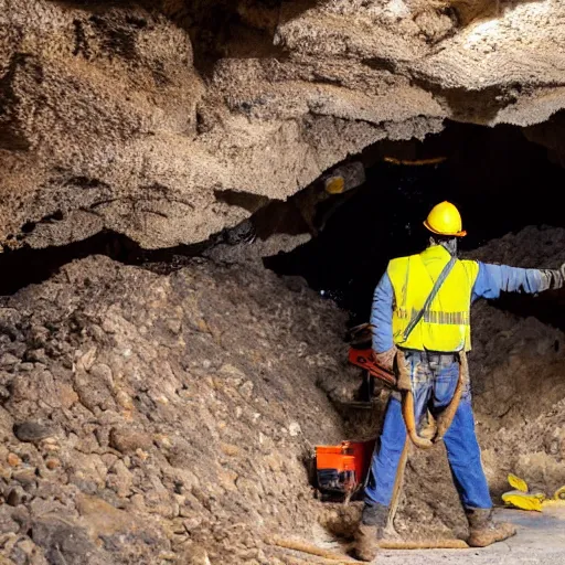 Prompt: pepe the miner in a cave, workers, construction, mining, rocks