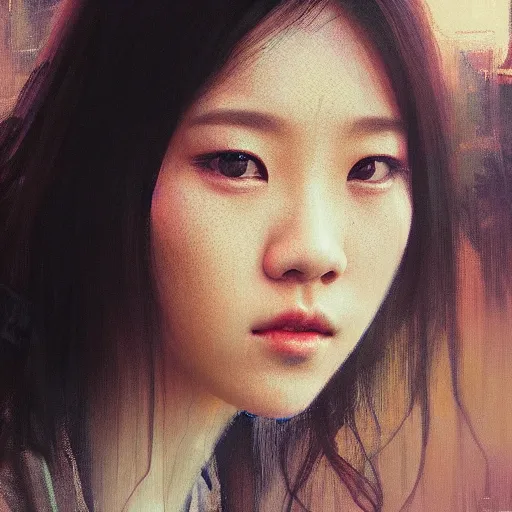 Image similar to jisoo of blackpink, hyperrealistic portrait, bladerunner street, art of elysium by jeremy mann and alphonse mucha, fantasy art, photo realistic, dynamic lighting, artstation, poster, volumetric lighting, very detailed face, 8 k, award winning