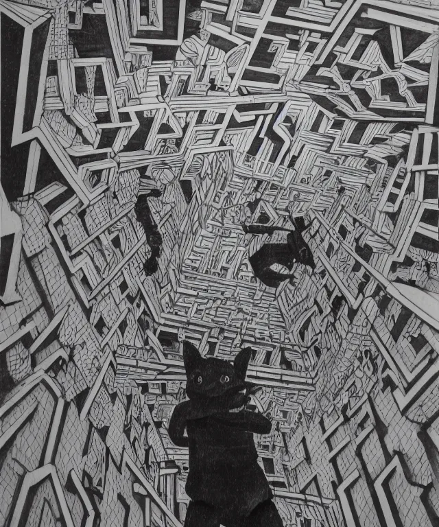 Image similar to my fursuit is an mc escher drawing, i however personally am an impossible object