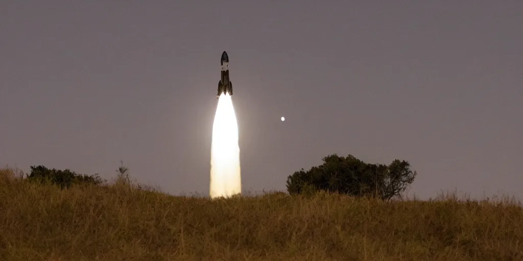 Prompt: apollo rocket with the full moon behind