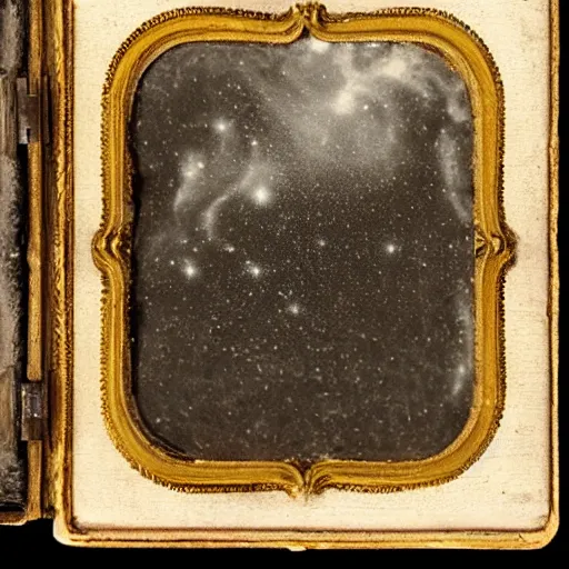 Prompt: A daguerreotype photograph of the creation of the universe.