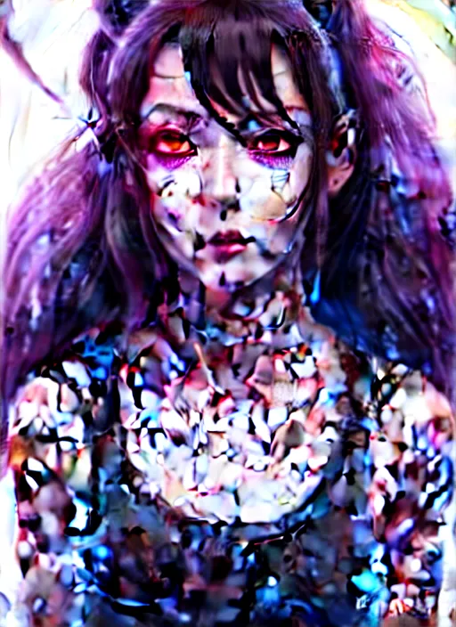 Image similar to a portrait of dilraba dilmurat as revy from black lagoon, smirk, black tank top, jean shorts, symmetrical eyes, symmetrical face, art by lois van baarle and loish and ross tran and rossdraws and sam yang and samdoesarts and artgerm, digital art, intricate, sharp focus, unreal engine 5