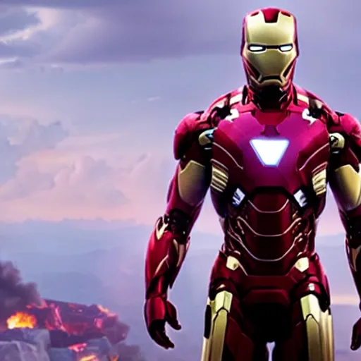 Image similar to A still of Michael B Jordan as Iron Man in Avengers: Endgame (2019)