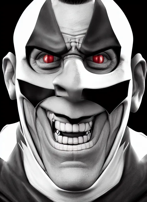 Prompt: character portrait of Steve-O laughing playing Batman, digital art, trending on artstation, 4k