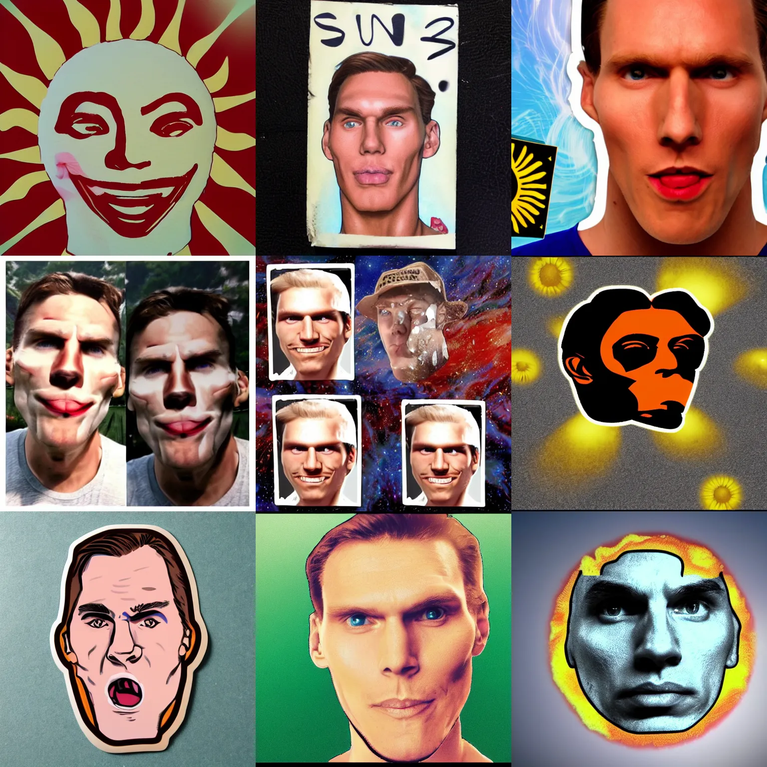 Prompt: sun with jerma face on it