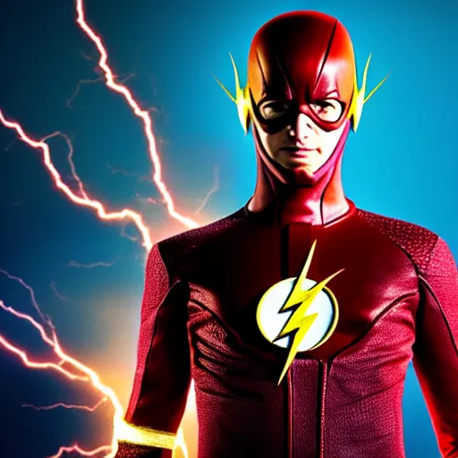 Image similar to adam scott as the flash, photo, detailed, 4 k