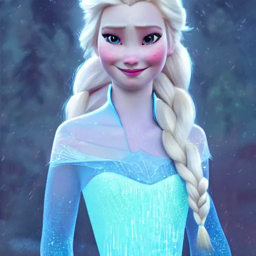 Image similar to elsa from frozen full body, hyper realistic, hyper detailed, digital art, trending in artstation, cinematic lighting, studio quality, smooth render, unreal engine 5 rendered, octane rendered, art style by klimt and nixeu and ian sprigger and wlop and krenz cushart