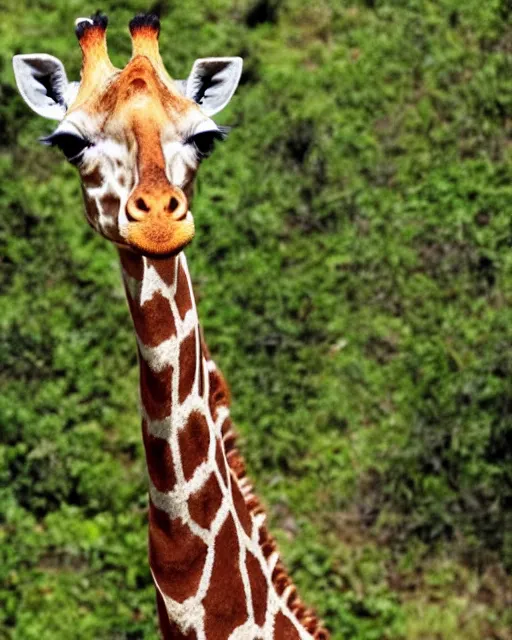 Prompt: a giraffe with a banana body