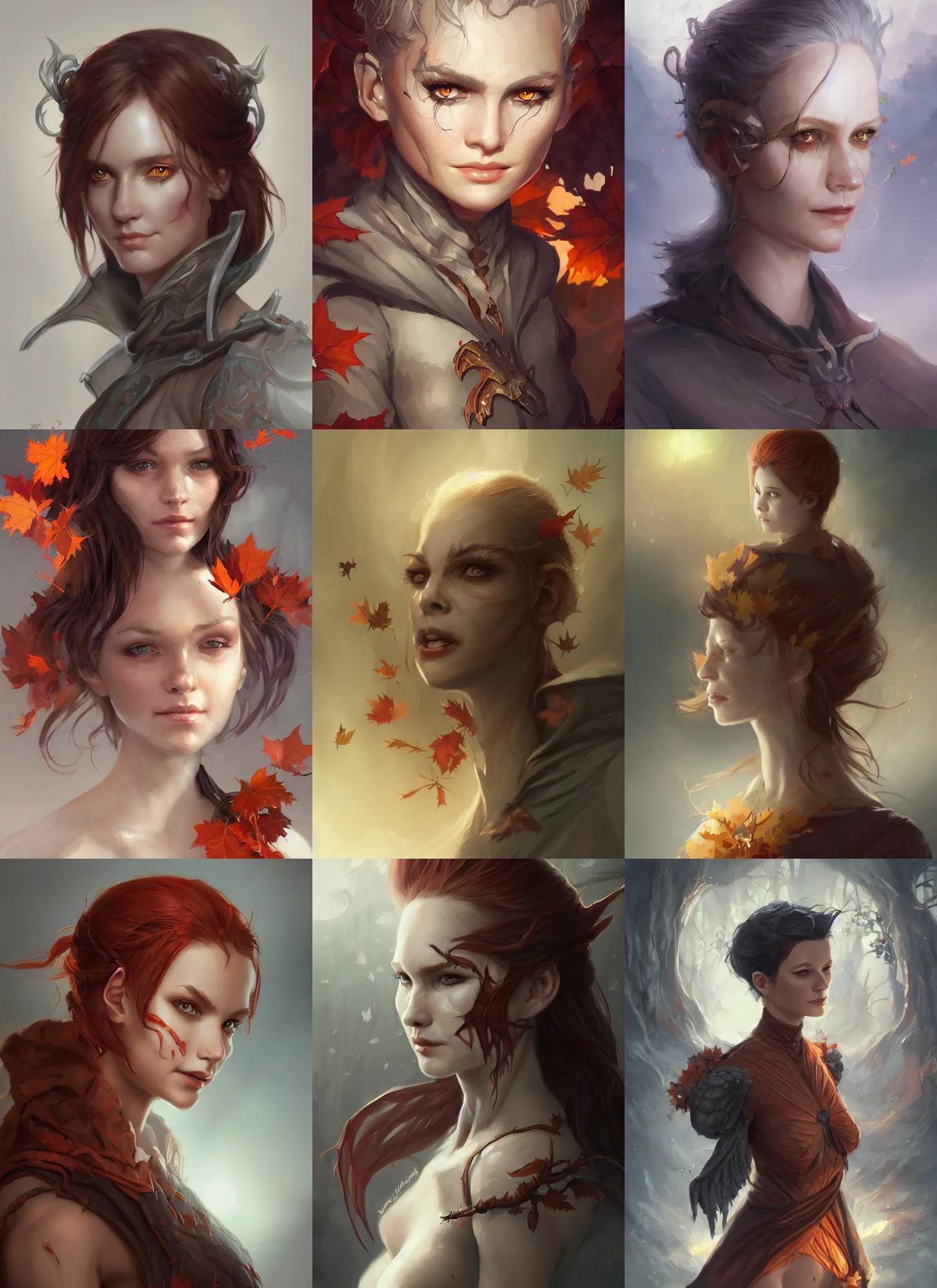 Prompt: cute autumnal changeling, d & d, fantasy, portrait, highly detailed, digital painting, trending on artstation, concept art, sharp focus, illustration, art by artgerm and greg rutkowski and magali villeneuve