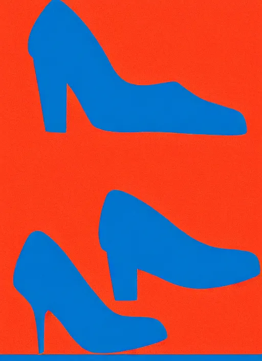 Image similar to minimal movie poster, red shoe and blue shoe