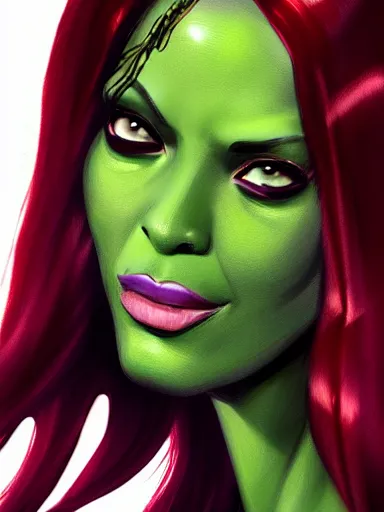 Image similar to gamora, portrait, digital painting, elegant, beautiful, highly detailed, artstation, concept art