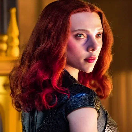 Image similar to scarlett johanneson as the scarlet witch mcu