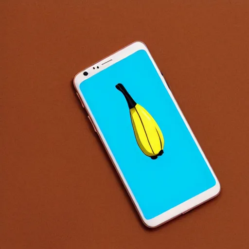 Image similar to a new cell phone the shape of banana with ios 1 6