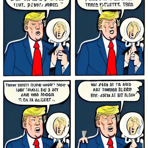 Image similar to donald trump in a comic by chris ware