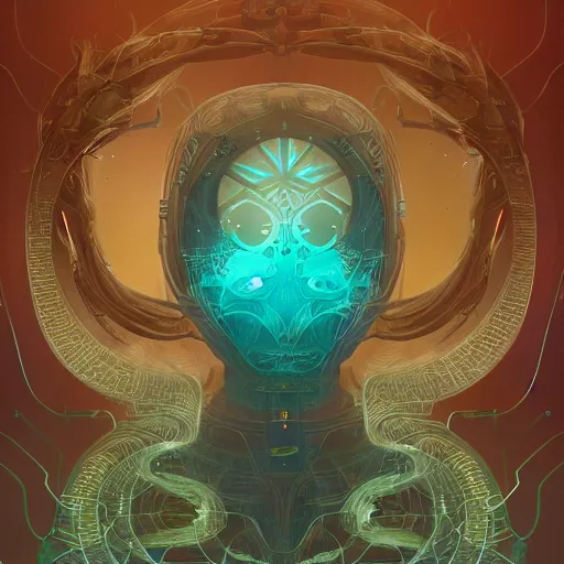 Image similar to intricate holographic ghost in the machine ballerina made of micro circuitry and transistors in a glowing deep sea by peter mohrbacher and dan mumford, trending on artstation, cgsociety 4 k