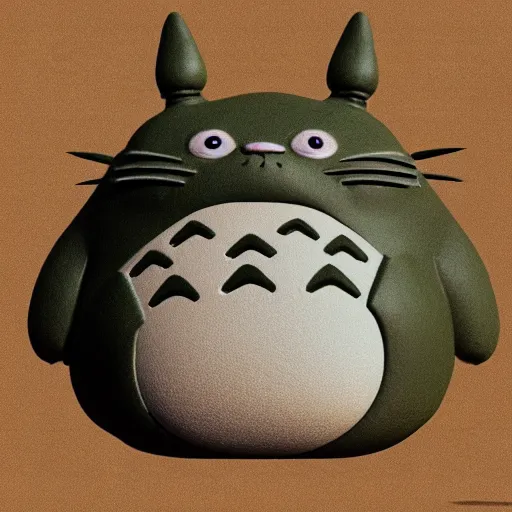 Image similar to Totoro, 3D rendering, highly detailed, photorealistic
