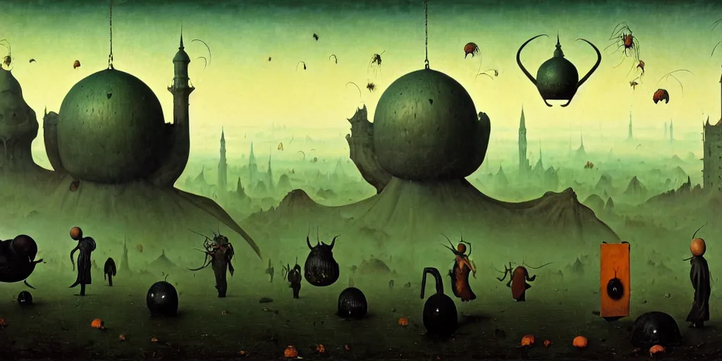 Prompt: muslim arthropods, as a matte oil painting, surreal, fog, concept art, award - winning, extremely detailed, sharp focus, very coherent and colorful high contrast masterpiece by norman rockwell franz sedlacek hieronymus bosch dean ellis simon stalenhag rene magritte gediminas pranckevicius, dark shadows, sunny day, hard lighting