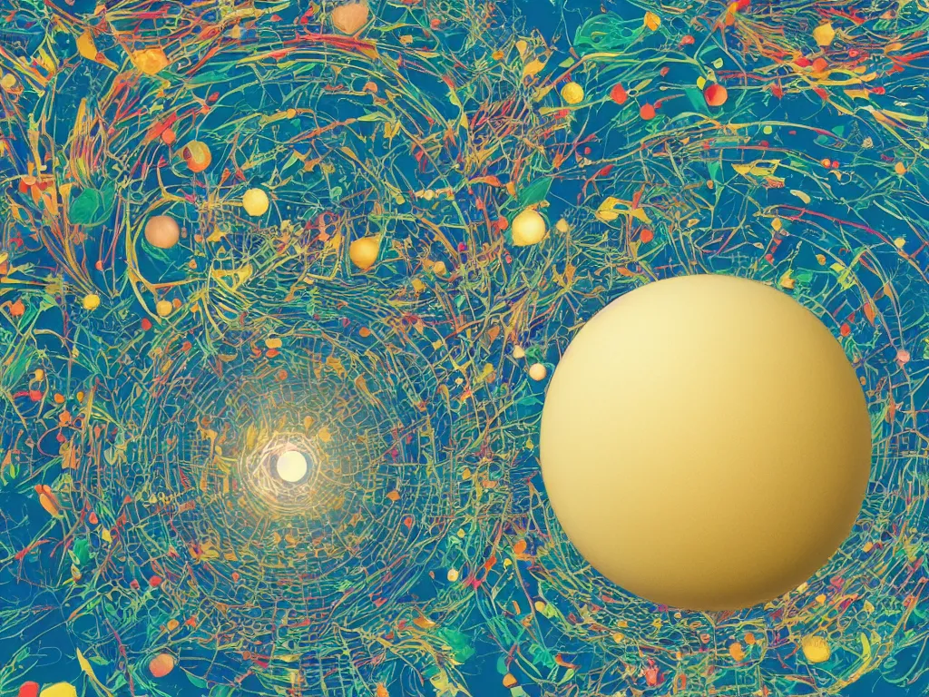 Prompt: 3 d render, sunlight study, the universe is a spheroid region 7 0 5 meters in diameter, art nouveau, by maria sibylla merian and ( ( ( ( ( lisa frank ) ) ) ) ), 8 k, sharp focus, octane render
